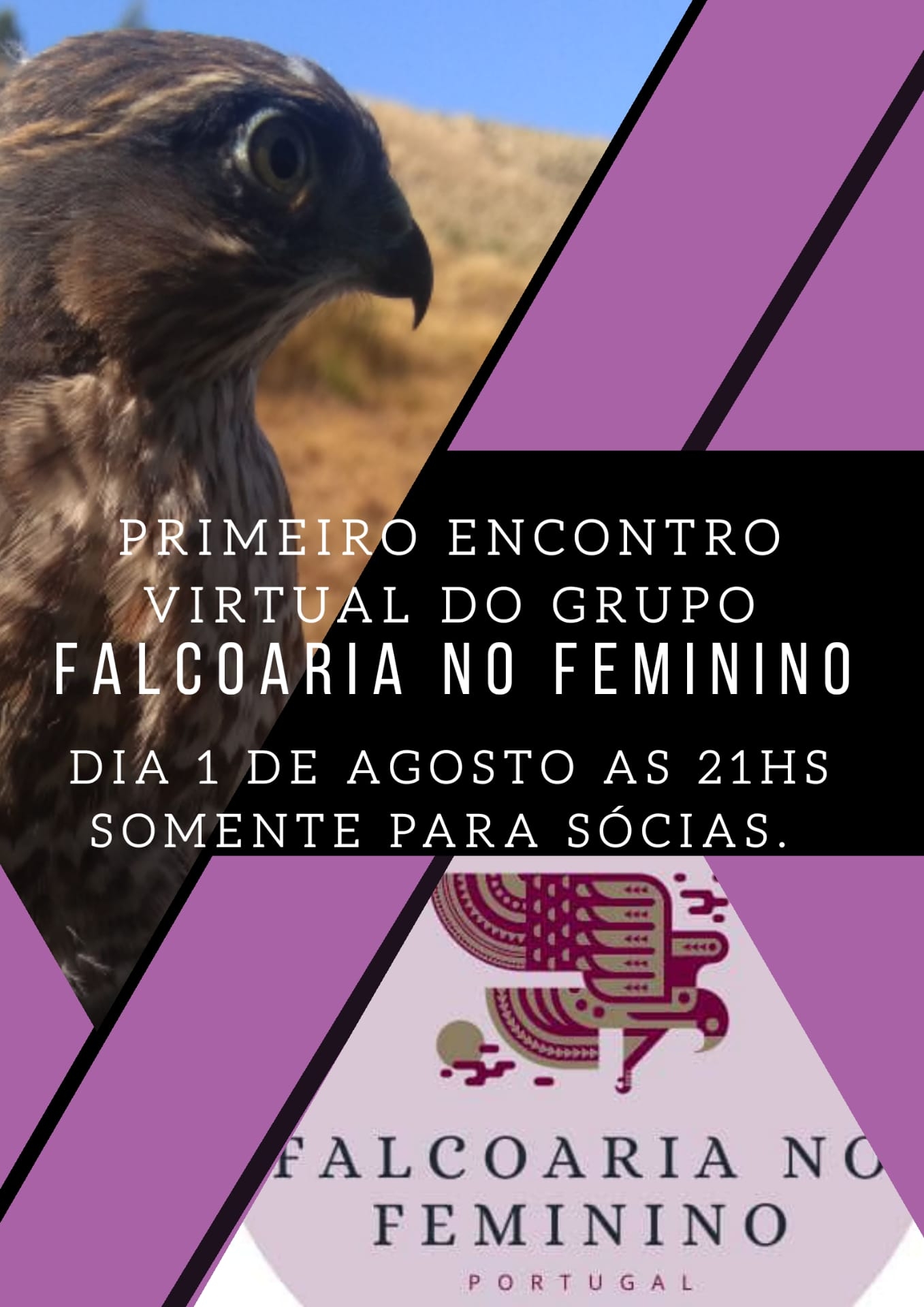 Cartaz encontro Grupo Feminino Associação Portuguesa de Falcoaria