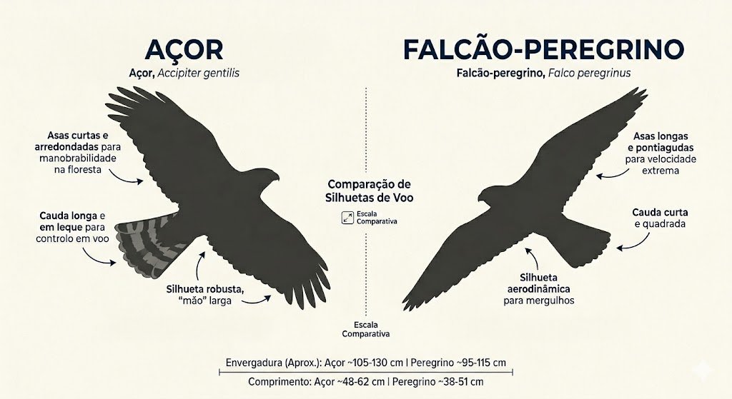 Comparação Açor e Falcão peregrino_IA
