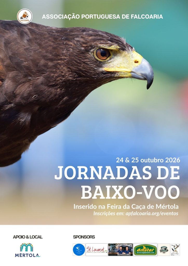 Cartaz das jornadas de caça de baixo voo APF Mértola 2026